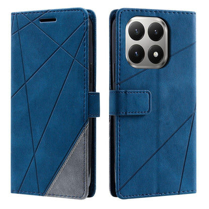 For Xiaomi 15T 5G Skin Feel Splicing Leather Phone Case(Blue)