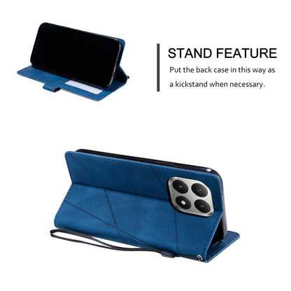 For Xiaomi 15T 5G Skin Feel Splicing Leather Phone Case(Blue)