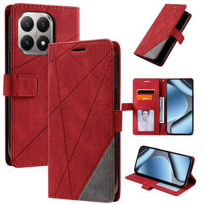 For Xiaomi 15T 5G Skin Feel Splicing Leather Phone Case(Red)