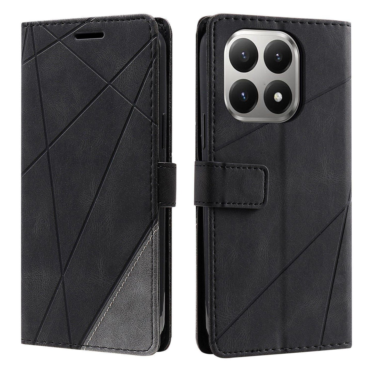 For Xiaomi 15T 5G Skin Feel Splicing Leather Phone Case(Black)