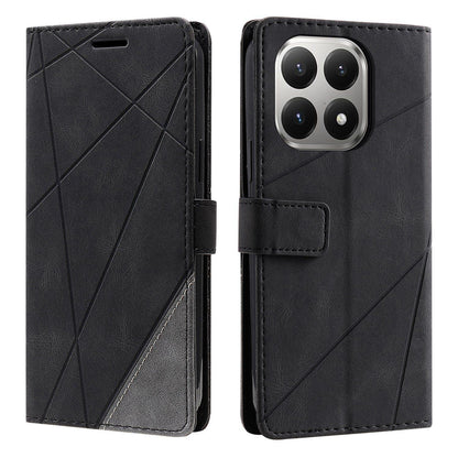 For Xiaomi 15T 5G Skin Feel Splicing Leather Phone Case(Black)