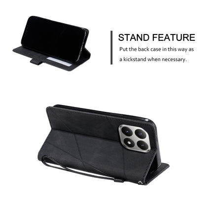 For Xiaomi 15T 5G Skin Feel Splicing Leather Phone Case(Black)