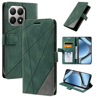 For Xiaomi 15T 5G Skin Feel Splicing Leather Phone Case(Green)