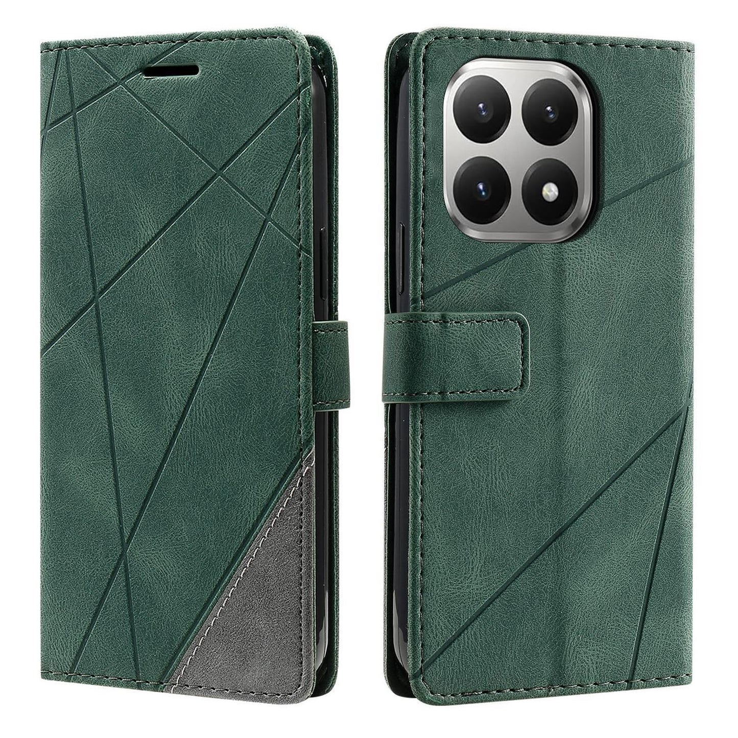 For Xiaomi 15T 5G Skin Feel Splicing Leather Phone Case(Green)