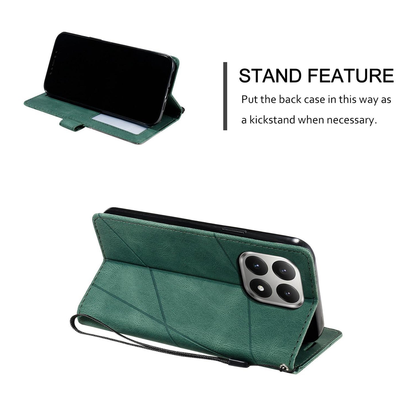 For Xiaomi 15T 5G Skin Feel Splicing Leather Phone Case(Green)