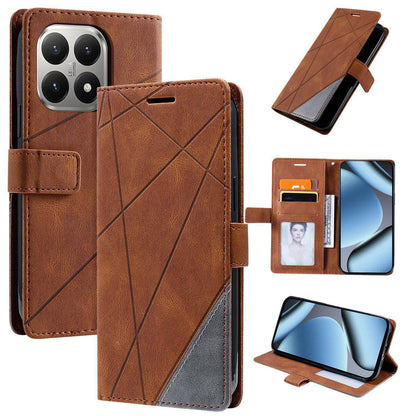 For Xiaomi 15T 5G Skin Feel Splicing Leather Phone Case(Brown)