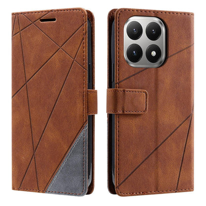 For Xiaomi 15T 5G Skin Feel Splicing Leather Phone Case(Brown)