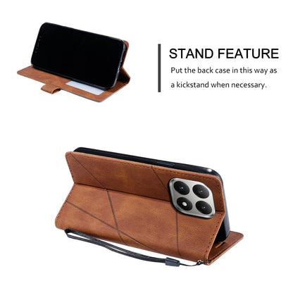 For Xiaomi 15T 5G Skin Feel Splicing Leather Phone Case(Brown)