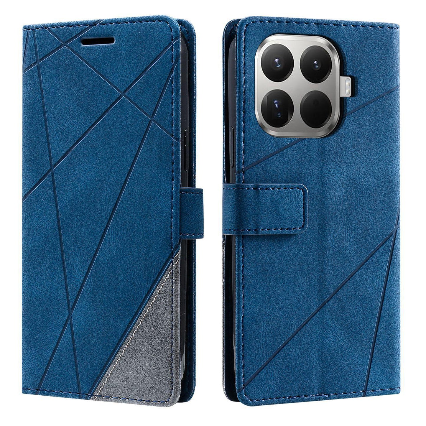 For Xiaomi 15T Pro 5G Skin Feel Splicing Leather Phone Case(Blue)