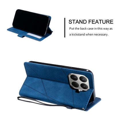 For Xiaomi 15T Pro 5G Skin Feel Splicing Leather Phone Case(Blue)
