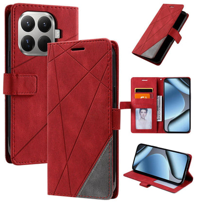 For Xiaomi 15T Pro 5G Skin Feel Splicing Leather Phone Case(Red)