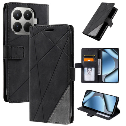 For Xiaomi 15T Pro 5G Skin Feel Splicing Leather Phone Case(Black)
