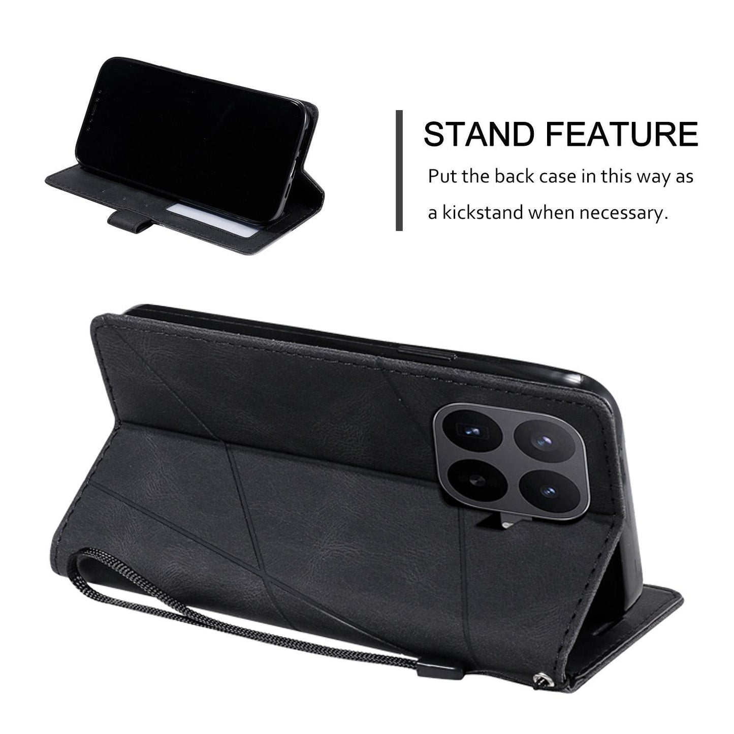 For Xiaomi 17T Pro 5G Skin Feel Splicing Leather Phone Case(Black)