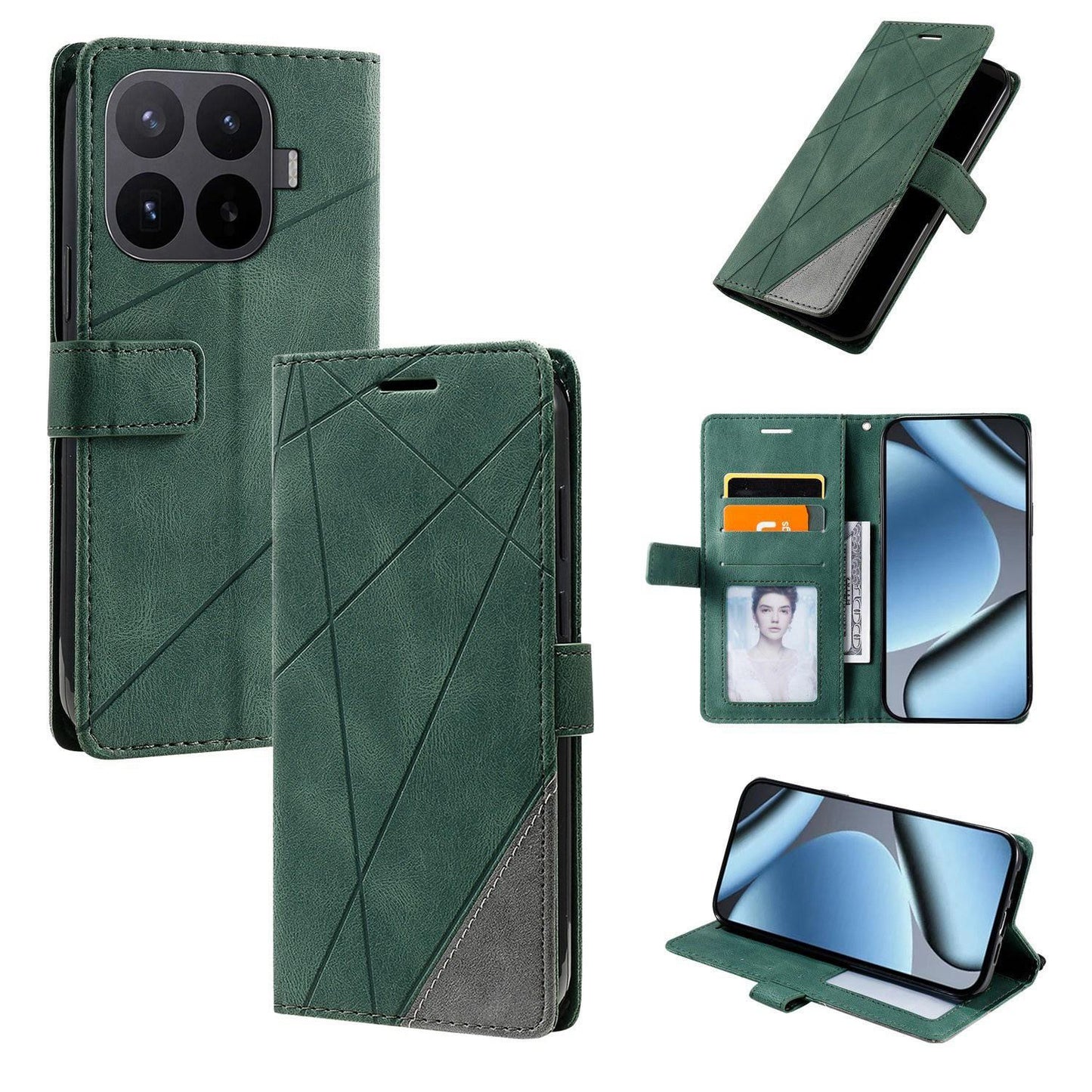 For Xiaomi 17T Pro 5G Skin Feel Splicing Leather Phone Case(Green)