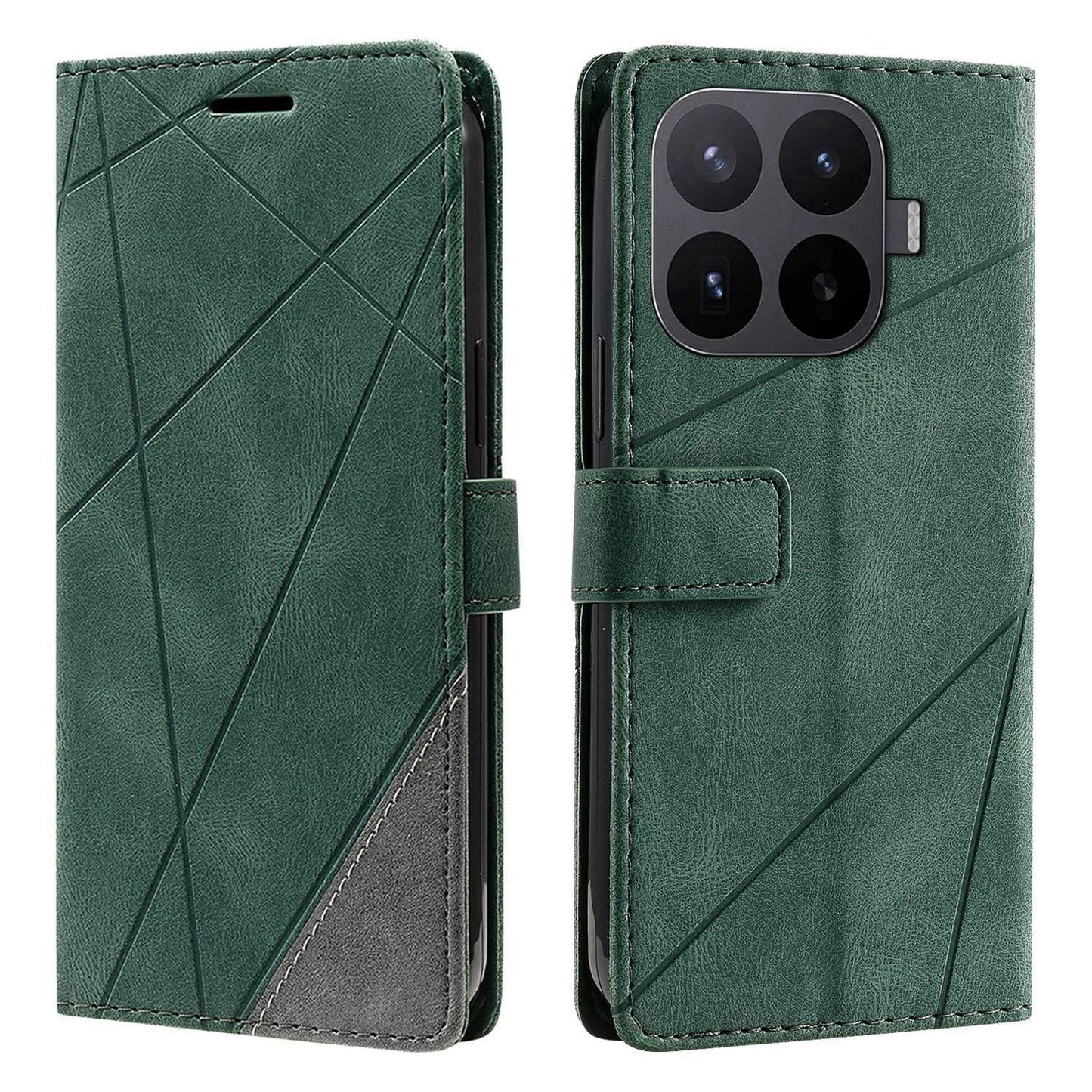 For Xiaomi 17T Pro 5G Skin Feel Splicing Leather Phone Case(Green)