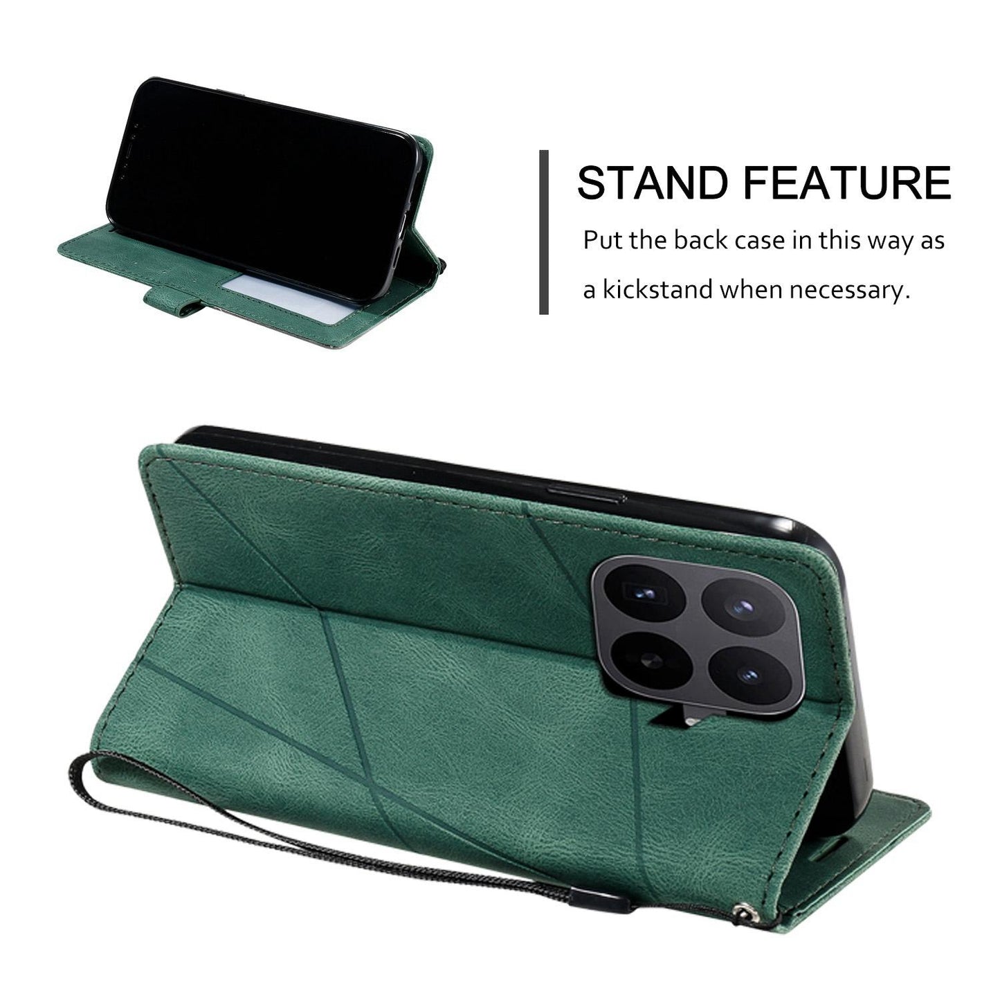 For Xiaomi 17T Pro 5G Skin Feel Splicing Leather Phone Case(Green)