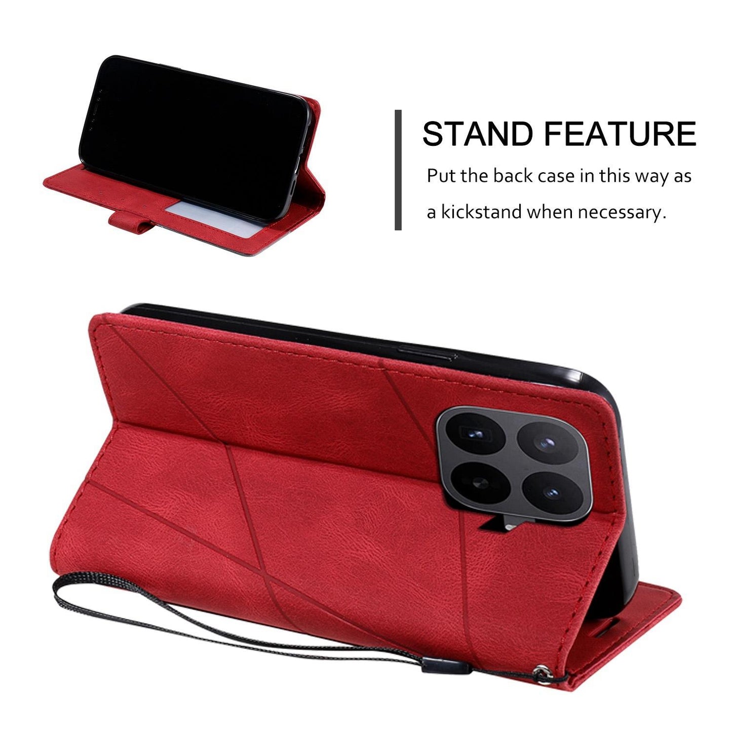 For Xiaomi 17T 5G Skin Feel Splicing Leather Phone Case(Red)