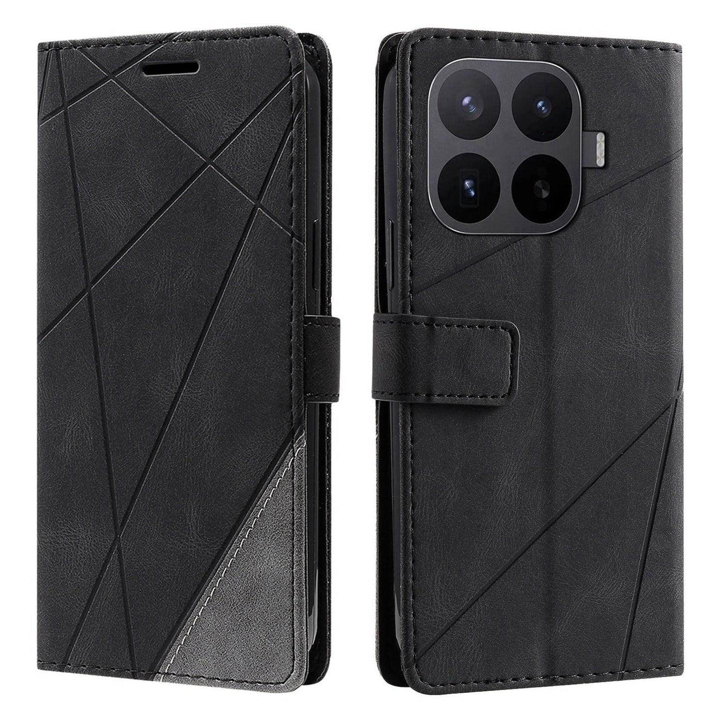 For Xiaomi 17T 5G Skin Feel Splicing Leather Phone Case(Black)