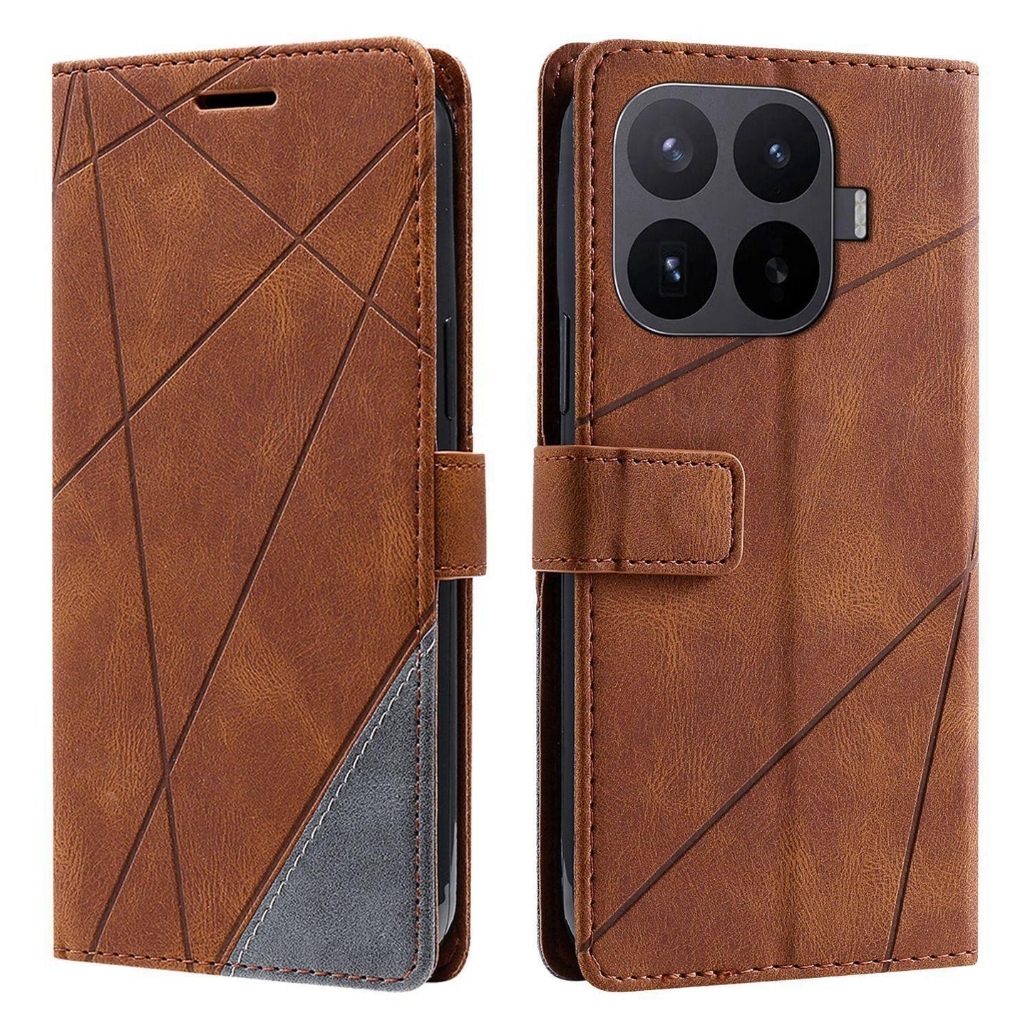 For Xiaomi 17T 5G Skin Feel Splicing Leather Phone Case(Brown)