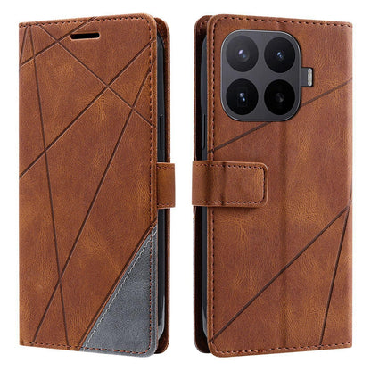 For Xiaomi 17T 5G Skin Feel Splicing Leather Phone Case(Brown)