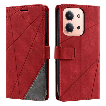For Redmi 15C 5G / 4G Global 171mm Skin Feel Splicing Leather Phone Case(Red)