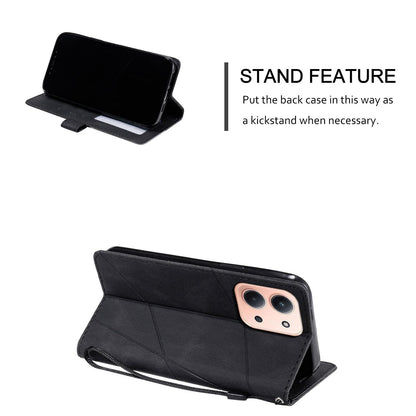 For Redmi 15C 5G / 4G Global 171mm Skin Feel Splicing Leather Phone Case(Black)