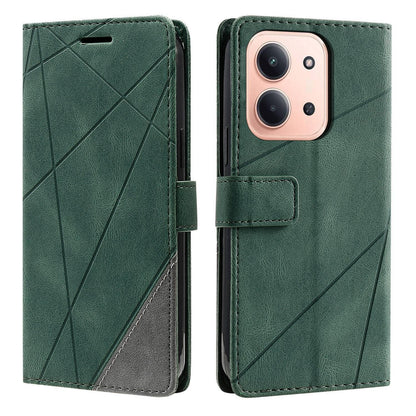 For Redmi 15C 5G / 4G Global 171mm Skin Feel Splicing Leather Phone Case(Green)