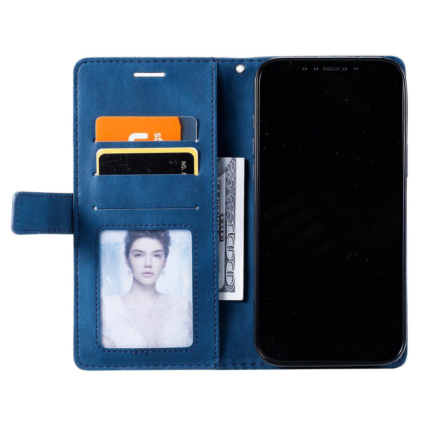 For Redmi A5 4G 171mm / Poco C71 4G Skin Feel Splicing Leather Phone Case(Blue)