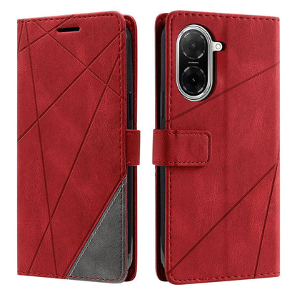 For Redmi A5 4G 171mm / Poco C71 4G Skin Feel Splicing Leather Phone Case(Red)
