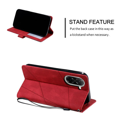 For Redmi A5 4G 171mm / Poco C71 4G Skin Feel Splicing Leather Phone Case(Red)