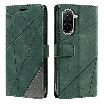 For Redmi A5 4G 171mm / Poco C71 4G Skin Feel Splicing Leather Phone Case(Green)