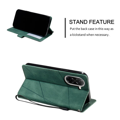 For Redmi A5 4G 171mm / Poco C71 4G Skin Feel Splicing Leather Phone Case(Green)