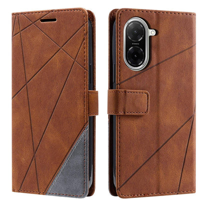 For Redmi A5 4G 171mm / Poco C71 4G Skin Feel Splicing Leather Phone Case(Brown)