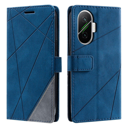 For Redmi Turbo 4 Pro 5G / Poco F7 5G Skin Feel Splicing Leather Phone Case(Blue)