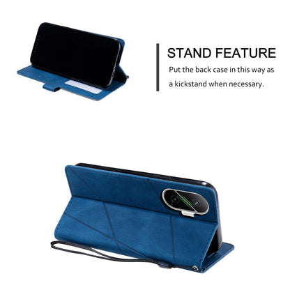 For Redmi Turbo 4 Pro 5G / Poco F7 5G Skin Feel Splicing Leather Phone Case(Blue)