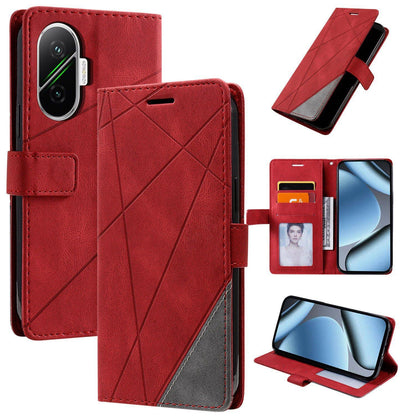 For Redmi Turbo 4 Pro 5G / Poco F7 5G Skin Feel Splicing Leather Phone Case(Red)