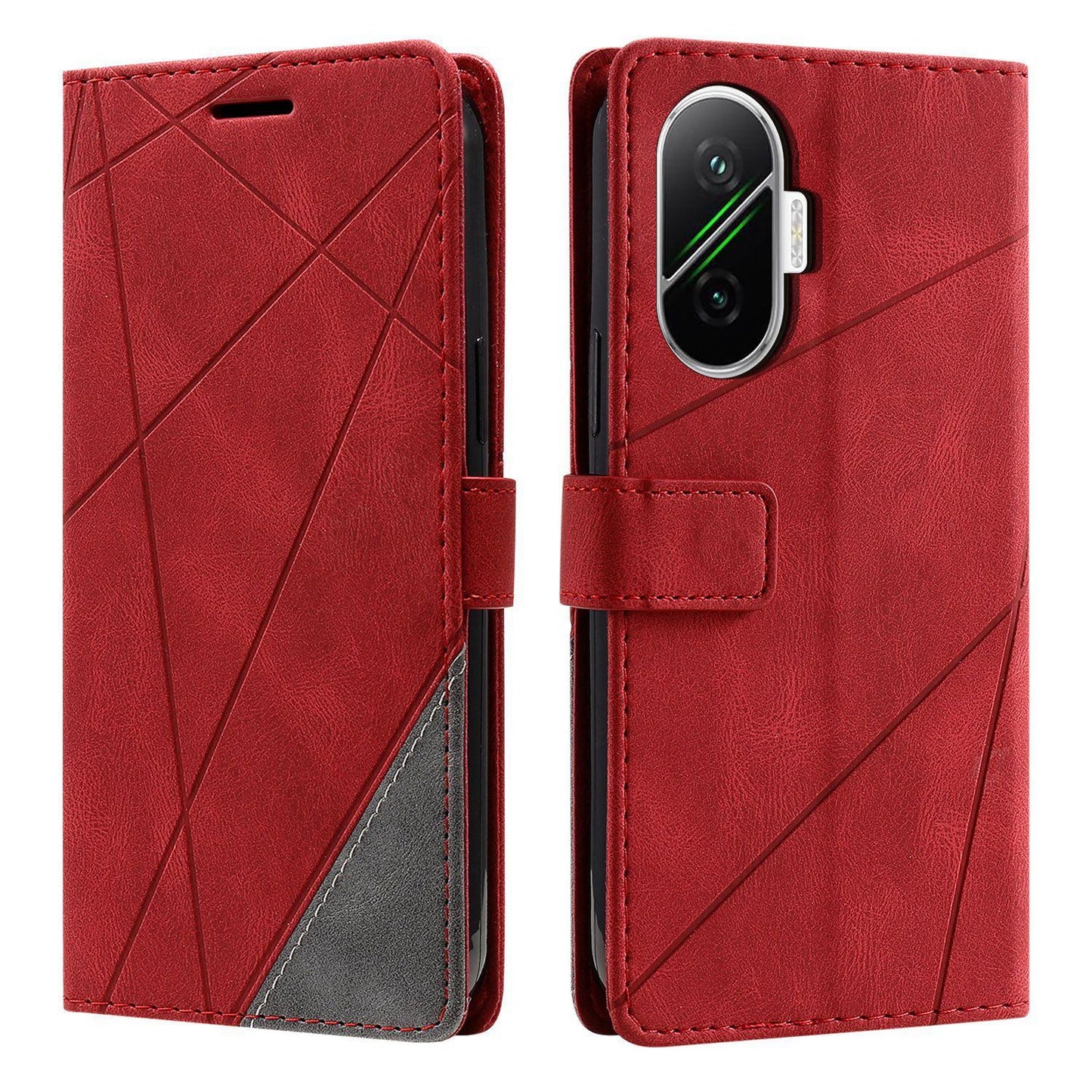 For Redmi Turbo 4 Pro 5G / Poco F7 5G Skin Feel Splicing Leather Phone Case(Red)