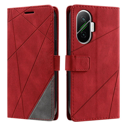 For Redmi Turbo 4 Pro 5G / Poco F7 5G Skin Feel Splicing Leather Phone Case(Red)