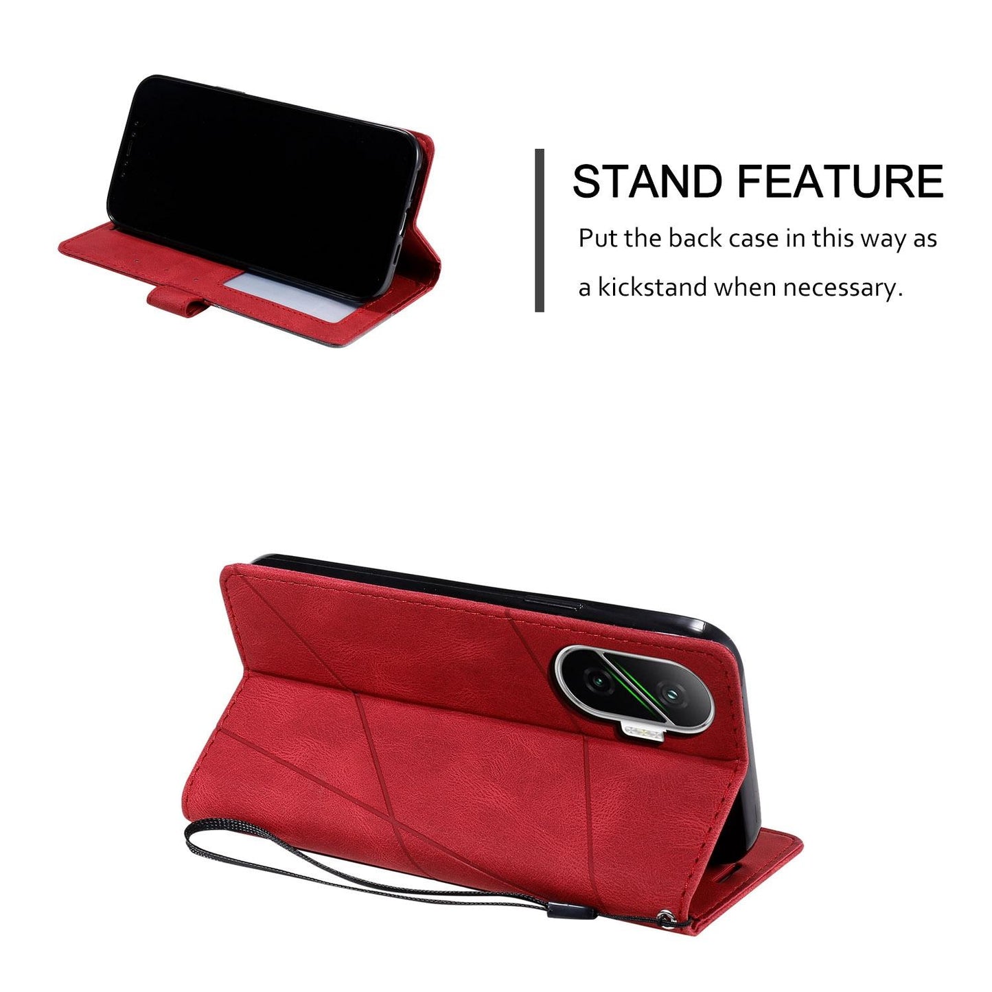 For Redmi Turbo 4 Pro 5G / Poco F7 5G Skin Feel Splicing Leather Phone Case(Red)