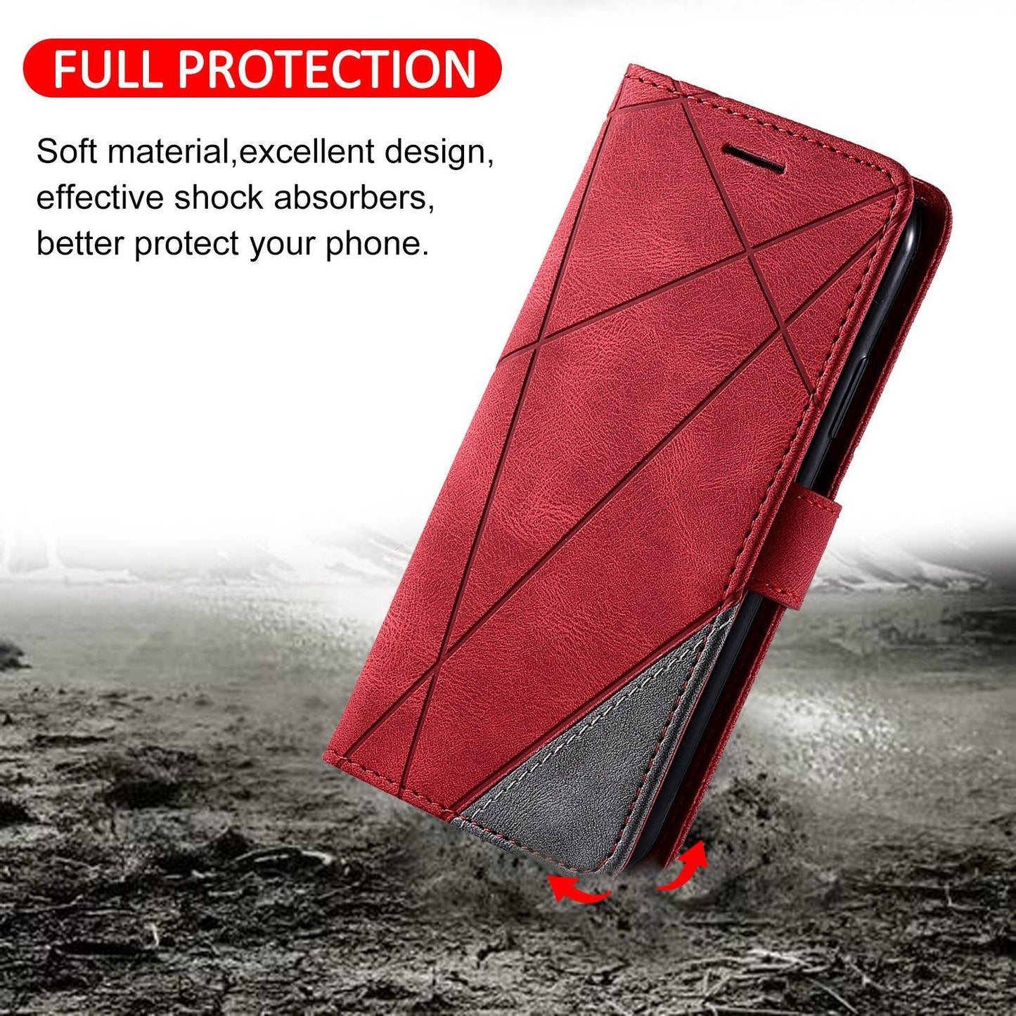 For Redmi Turbo 4 Pro 5G / Poco F7 5G Skin Feel Splicing Leather Phone Case(Red)
