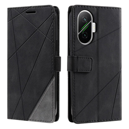For Redmi Turbo 4 Pro 5G / Poco F7 5G Skin Feel Splicing Leather Phone Case(Black)