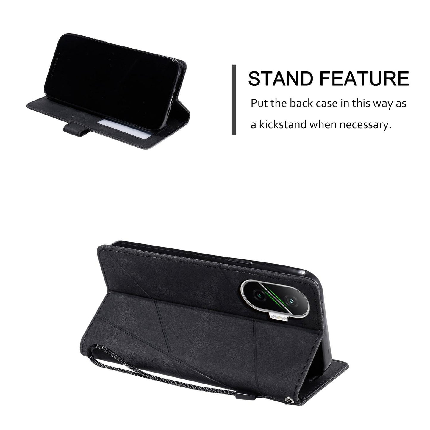 For Redmi Turbo 4 Pro 5G / Poco F7 5G Skin Feel Splicing Leather Phone Case(Black)