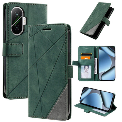 For Redmi Turbo 4 Pro 5G / Poco F7 5G Skin Feel Splicing Leather Phone Case(Green)