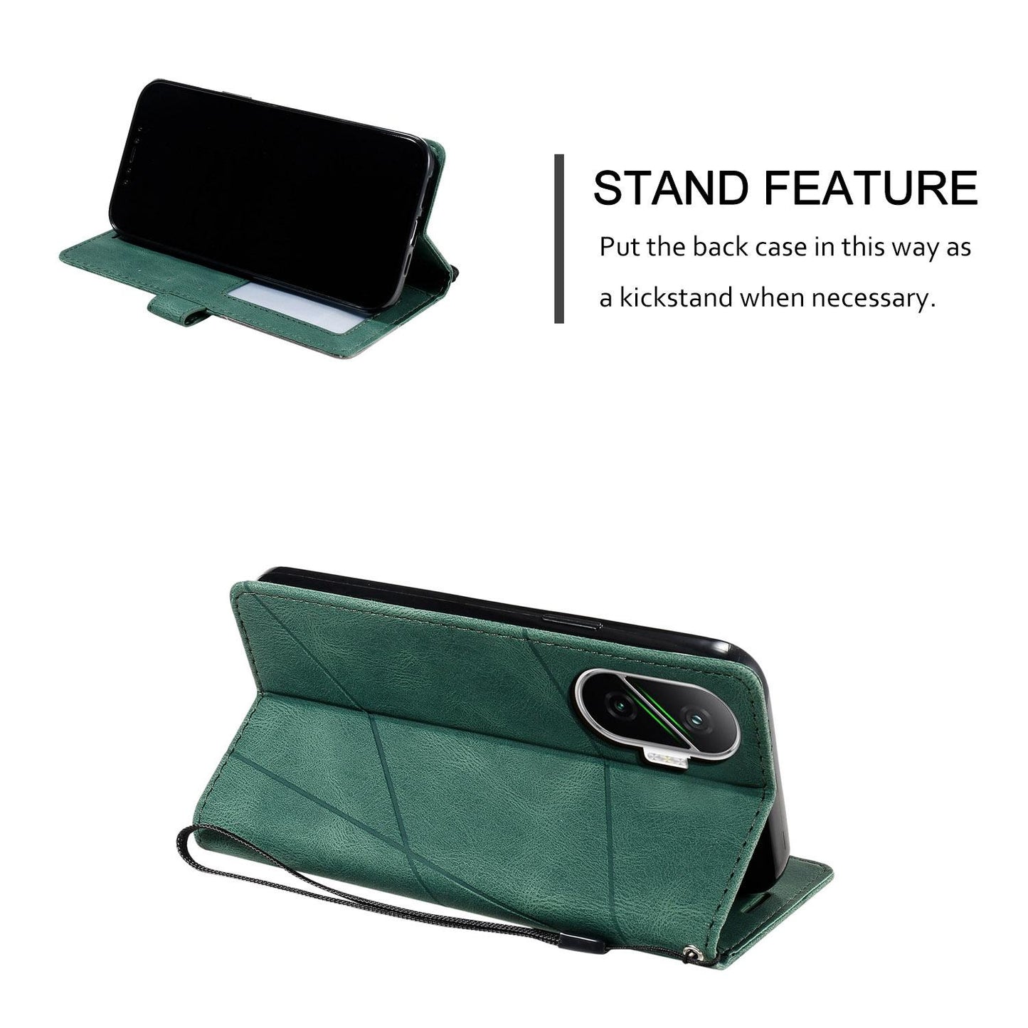 For Redmi Turbo 4 Pro 5G / Poco F7 5G Skin Feel Splicing Leather Phone Case(Green)