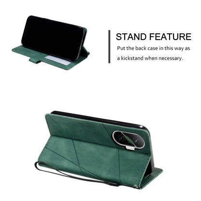 For Redmi Turbo 4 Pro 5G / Poco F7 5G Skin Feel Splicing Leather Phone Case(Green)