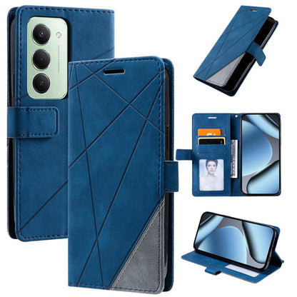 For Redmi 15 5G Global / 15 4G SEA 169.5mm Skin Feel Splicing Leather Phone Case(Blue)
