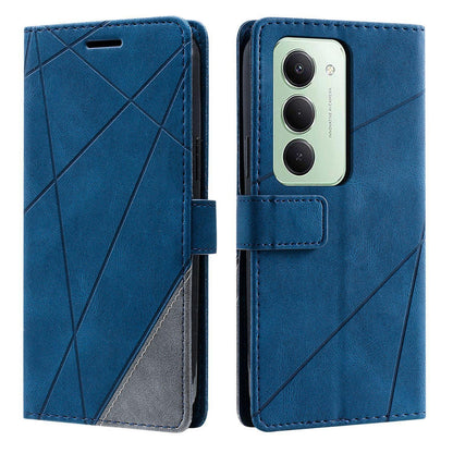 For Redmi 15 5G Global / 15 4G SEA 169.5mm Skin Feel Splicing Leather Phone Case(Blue)