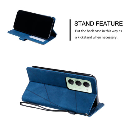 For Redmi 15 5G Global / 15 4G SEA 169.5mm Skin Feel Splicing Leather Phone Case(Blue)