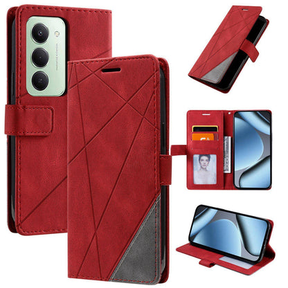 For Redmi 15 5G Global / 15 4G SEA 169.5mm Skin Feel Splicing Leather Phone Case(Red)