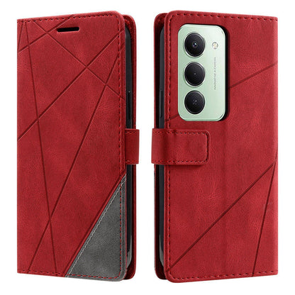 For Redmi 15 5G Global / 15 4G SEA 169.5mm Skin Feel Splicing Leather Phone Case(Red)